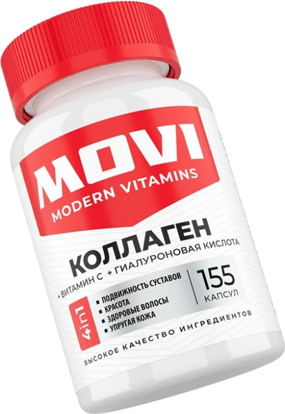 Изображение товара Коллаген Movi С гиалуроновой кислотой и витамином С (155 капсул)