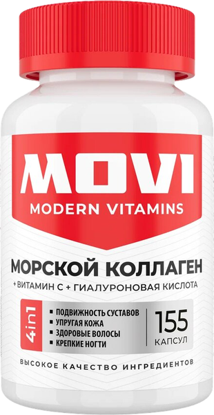 Изображение товара Коллаген Movi Морской с гиалуроновой кислотой (155 капсул)