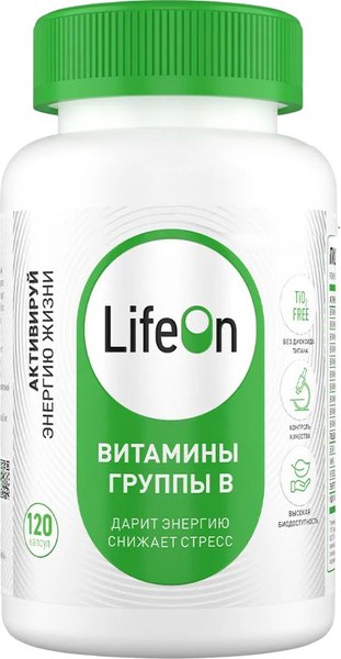 Изображение товара Мультивитаминный комплекс LifeON Витамины группы В (120 капсул)