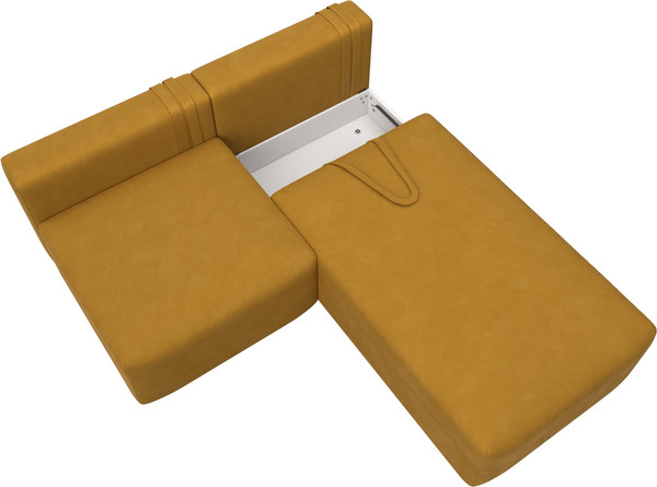 Изображение товара Диван угловой Лига Диванов Лига-060 НПБ угол универсальный / 129507 (велюр Brut 10 желтый)