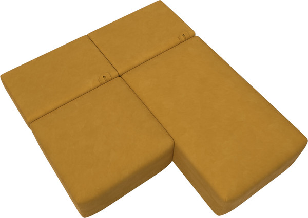 Изображение товара Диван угловой Лига Диванов Лига-060 НПБ угол универсальный / 129507 (велюр Brut 10 желтый)