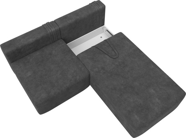 Изображение товара Диван угловой Лига Диванов Лига-060 НПБ угол универсальный / 129508 (велюр Brut 16 темно-серый)