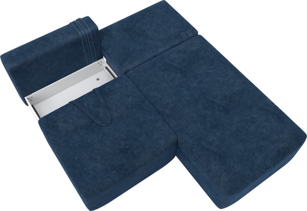 Изображение товара Диван угловой Лига Диванов Лига-060 НПБ угол универсальный / 129510 (велюр Brut 11 синий)