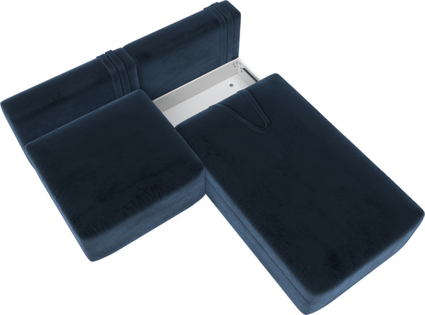 Изображение товара Диван угловой Лига Диванов Лига-060 НПБ угол универсальный / 129495 (велюр Tower 13 синий)