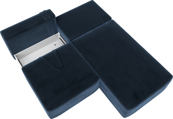 Изображение товара Диван угловой Лига Диванов Лига-060 НПБ угол универсальный / 129495 (велюр Tower 13 синий)