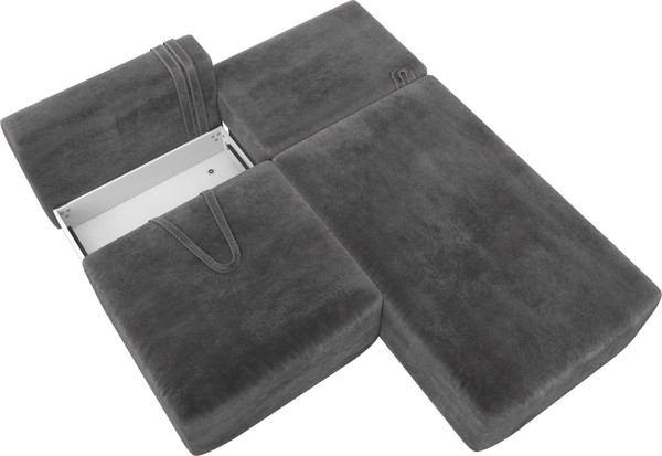 Изображение товара Диван угловой Лига Диванов Лига-060 НПБ угол универсальный / 129496 (велюр Tower 10 серый)