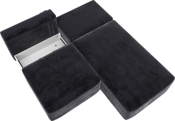 Изображение товара Диван угловой Лига Диванов Лига-060 НПБ угол универсальный / 129497 (велюр Tower 11 темно-серый)