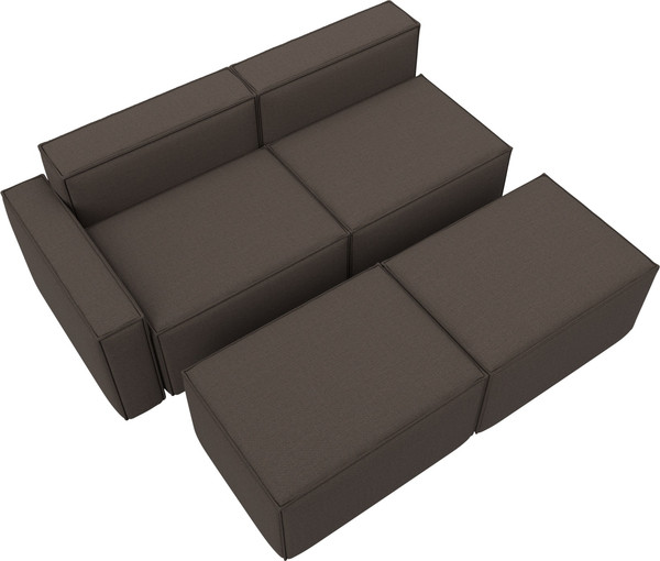 Изображение товара Диван угловой Лига Диванов Лига-063 угол левый / 129784L (рогожка Амур 05 коричневый)