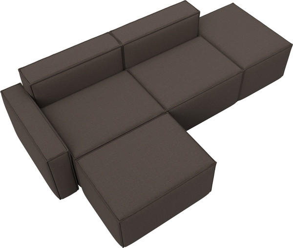 Изображение товара Диван угловой Лига Диванов Лига-063 угол левый / 129784L (рогожка Амур 05 коричневый)