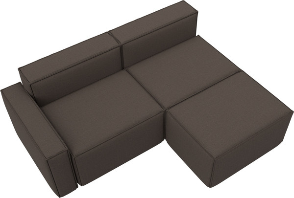 Изображение товара Диван угловой Лига Диванов Лига-063 угол левый / 129784L (рогожка Амур 05 коричневый)