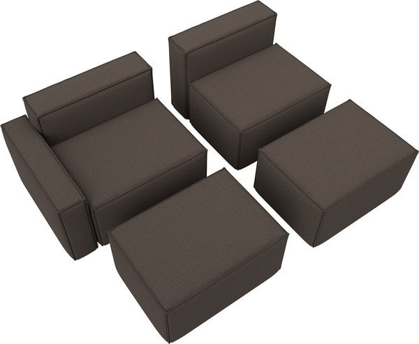 Изображение товара Диван угловой Лига Диванов Лига-063 угол левый / 129784L (рогожка Амур 05 коричневый)