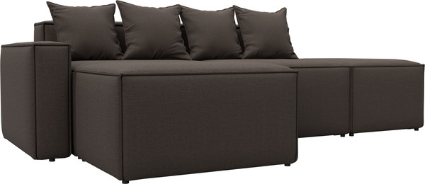 Изображение товара Диван угловой Лига Диванов Лига-063 угол левый / 129784L (рогожка Амур 05 коричневый)