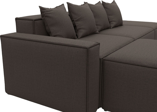 Изображение товара Диван угловой Лига Диванов Лига-063 угол левый / 129784L (рогожка Амур 05 коричневый)