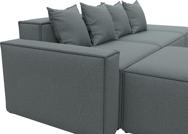 Изображение товара Диван угловой Лига Диванов Лига-063 угол левый / 129785L (рогожка Амур 07 серый)