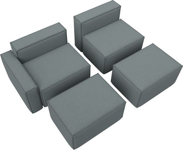 Изображение товара Диван угловой Лига Диванов Лига-063 угол левый / 129785L (рогожка Амур 07 серый)