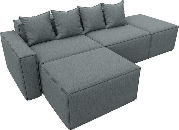 Изображение товара Диван угловой Лига Диванов Лига-063 угол левый / 129785L (рогожка Амур 07 серый)