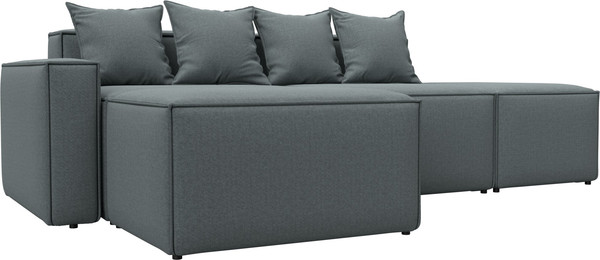 Изображение товара Диван угловой Лига Диванов Лига-063 угол левый / 129785L (рогожка Амур 07 серый)