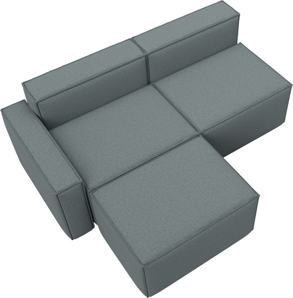 Изображение товара Диван угловой Лига Диванов Лига-063 угол левый / 129785L (рогожка Амур 07 серый)