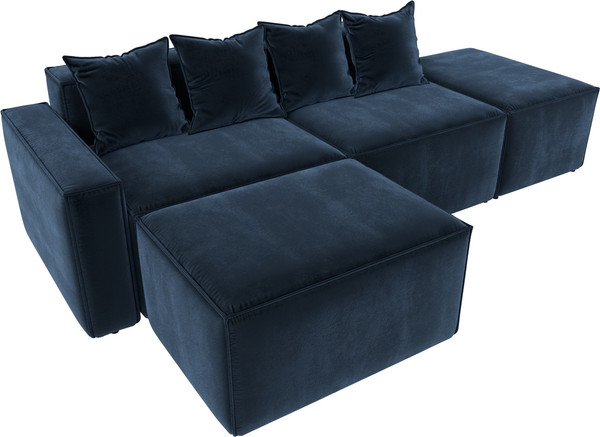 Изображение товара Диван угловой Лига Диванов Лига-063 угол левый / 129794L (велюр Tower 13 синий)