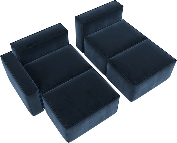 Изображение товара Диван угловой Лига Диванов Лига-063 угол левый / 129794L (велюр Tower 13 синий)