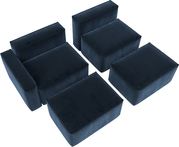 Изображение товара Диван угловой Лига Диванов Лига-063 угол левый / 129794L (велюр Tower 13 синий)