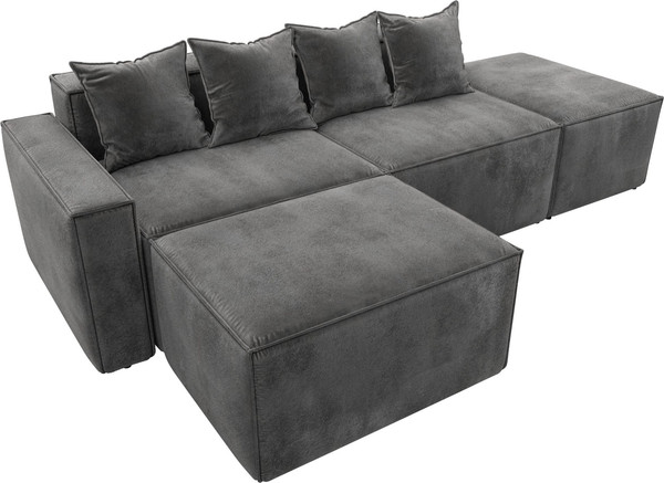 Изображение товара Диван угловой Лига Диванов Лига-063 угол левый / 129795L (велюр Tower 10 серый)