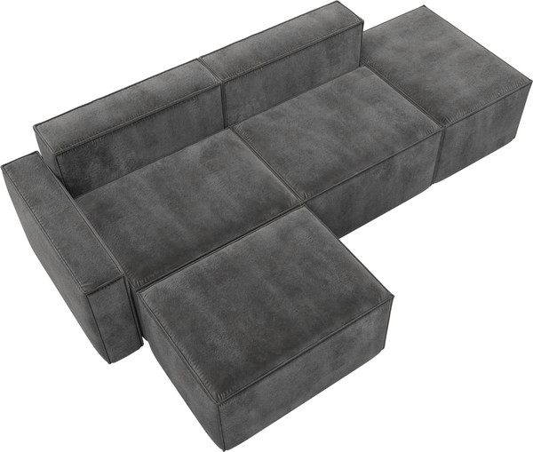 Изображение товара Диван угловой Лига Диванов Лига-063 угол левый / 129795L (велюр Tower 10 серый)