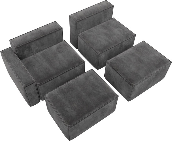 Изображение товара Диван угловой Лига Диванов Лига-063 угол левый / 129795L (велюр Tower 10 серый)