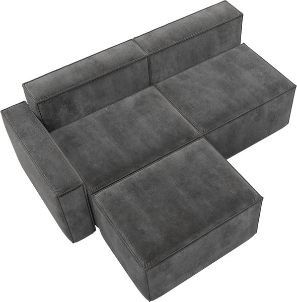 Изображение товара Диван угловой Лига Диванов Лига-063 угол левый / 129795L (велюр Tower 10 серый)