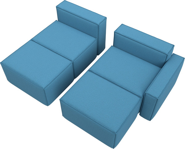 Изображение товара Диван угловой Лига Диванов Лига-063 угол правый / 129786 (рогожка Амур 10 голубой)