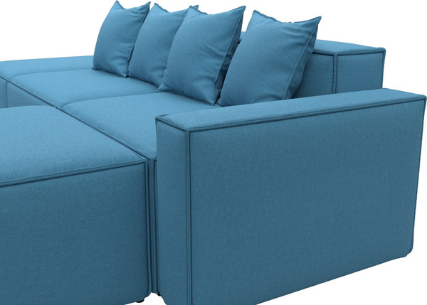 Изображение товара Диван угловой Лига Диванов Лига-063 угол правый / 129786 (рогожка Амур 10 голубой)