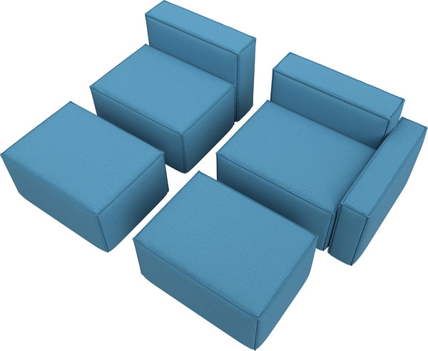 Изображение товара Диван угловой Лига Диванов Лига-063 угол правый / 129786 (рогожка Амур 10 голубой)