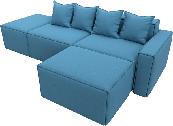 Изображение товара Диван угловой Лига Диванов Лига-063 угол правый / 129786 (рогожка Амур 10 голубой)