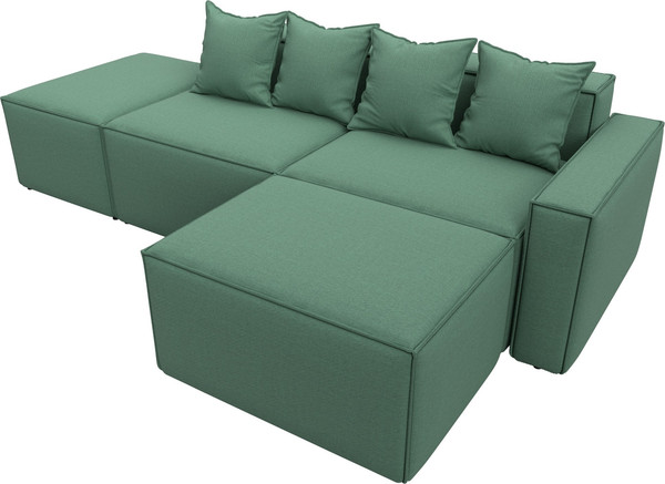 Изображение товара Диван угловой Лига Диванов Лига-063 угол правый / 129787 (рогожка Амур 11 зеленый)