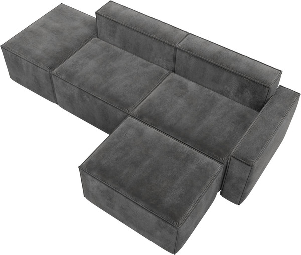 Изображение товара Диван угловой Лига Диванов Лига-063 угол правый / 129795 (велюр Tower 10 серый)