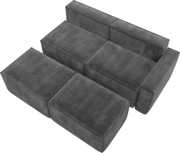 Изображение товара Диван угловой Лига Диванов Лига-063 угол правый / 129795 (велюр Tower 10 серый)