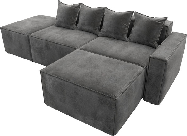 Изображение товара Диван угловой Лига Диванов Лига-063 угол правый / 129795 (велюр Tower 10 серый)