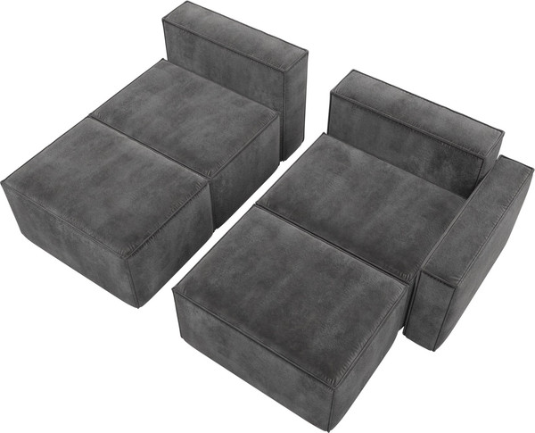 Изображение товара Диван угловой Лига Диванов Лига-063 угол правый / 129795 (велюр Tower 10 серый)