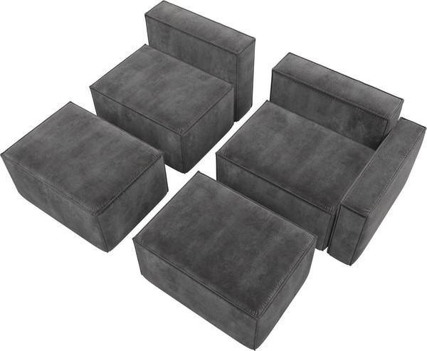 Изображение товара Диван угловой Лига Диванов Лига-063 угол правый / 129795 (велюр Tower 10 серый)