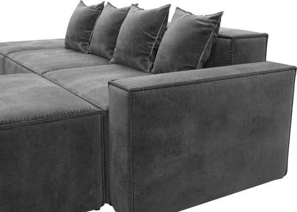 Изображение товара Диван угловой Лига Диванов Лига-063 угол правый / 129795 (велюр Tower 10 серый)