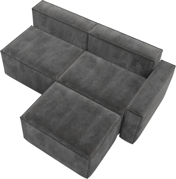 Изображение товара Диван угловой Лига Диванов Лига-063 угол правый / 129795 (велюр Tower 10 серый)