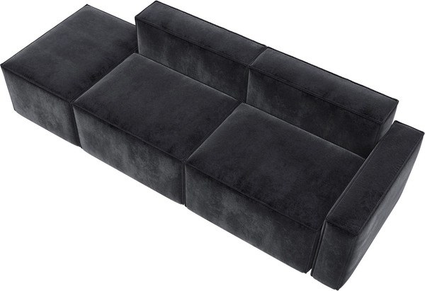 Изображение товара Диван угловой Лига Диванов Лига-063 угол правый / 129796 (велюр Tower 11 темно-серый)