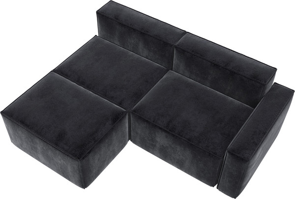 Изображение товара Диван угловой Лига Диванов Лига-063 угол правый / 129796 (велюр Tower 11 темно-серый)