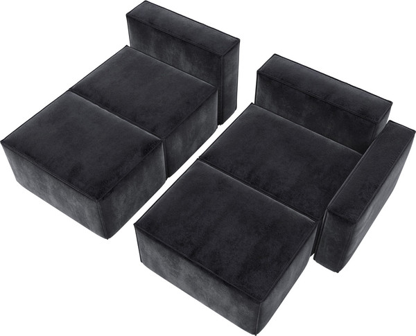 Изображение товара Диван угловой Лига Диванов Лига-063 угол правый / 129796 (велюр Tower 11 темно-серый)