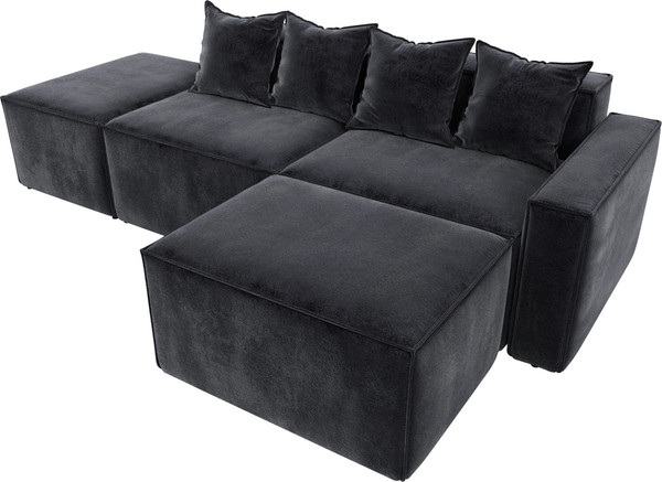 Изображение товара Диван угловой Лига Диванов Лига-063 угол правый / 129796 (велюр Tower 11 темно-серый)