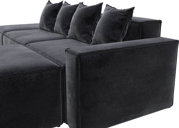 Изображение товара Диван угловой Лига Диванов Лига-063 угол правый / 129796 (велюр Tower 11 темно-серый)