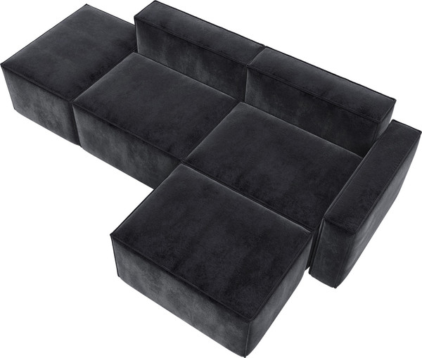 Изображение товара Диван угловой Лига Диванов Лига-063 угол правый / 129796 (велюр Tower 11 темно-серый)