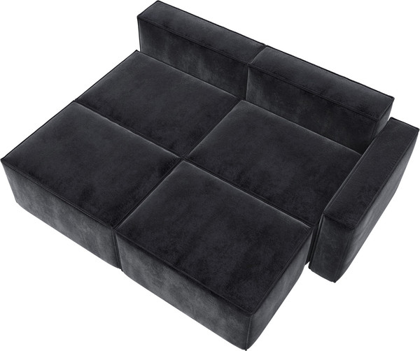 Изображение товара Диван угловой Лига Диванов Лига-063 угол правый / 129796 (велюр Tower 11 темно-серый)