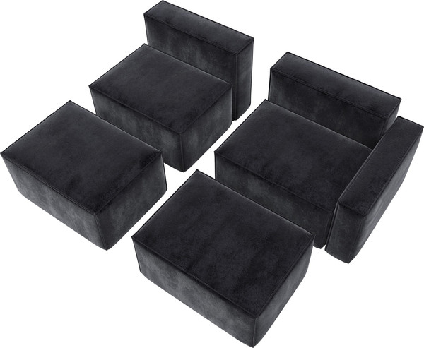 Изображение товара Диван угловой Лига Диванов Лига-063 угол правый / 129796 (велюр Tower 11 темно-серый)