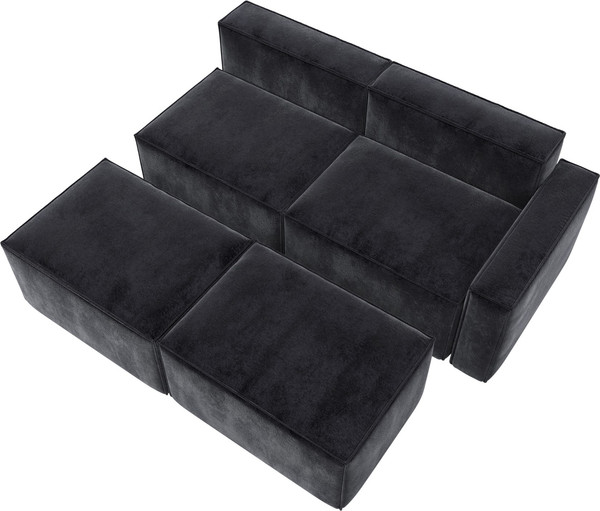 Изображение товара Диван угловой Лига Диванов Лига-063 угол правый / 129796 (велюр Tower 11 темно-серый)